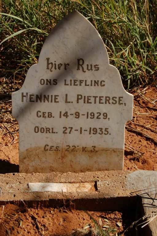 PIETERSE Hennie L. 1929-1935