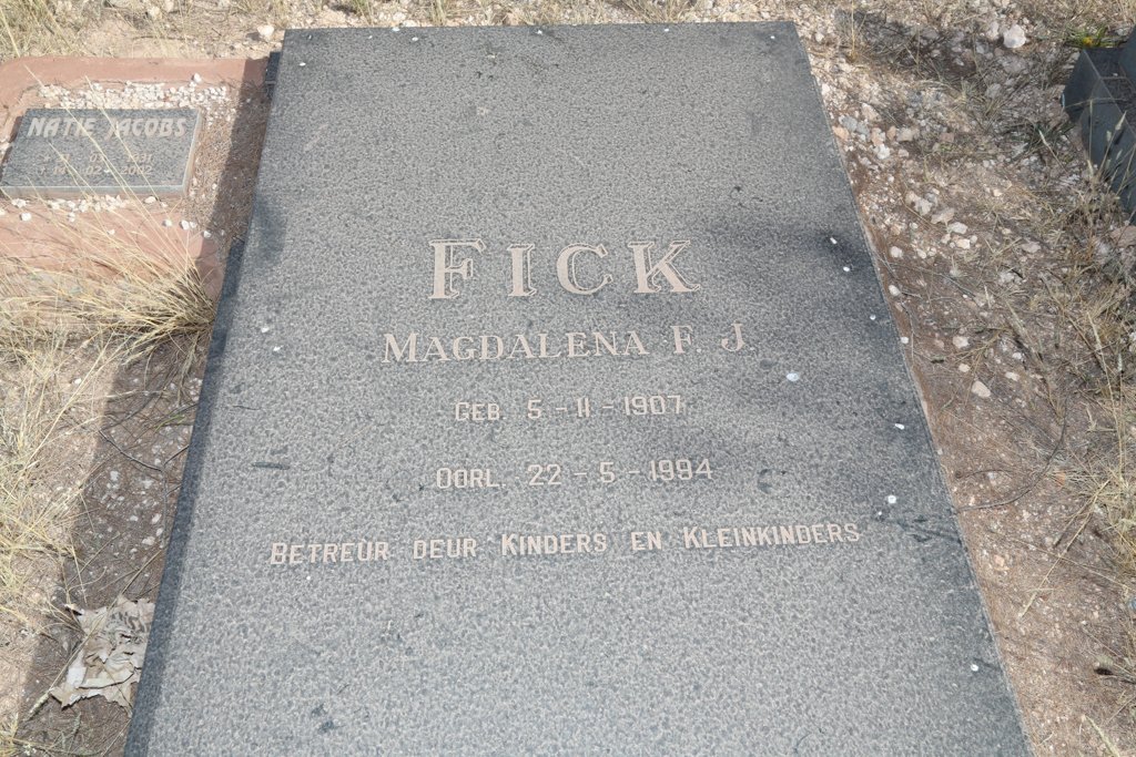 FICK Magdalena F.J. 1907-1994
