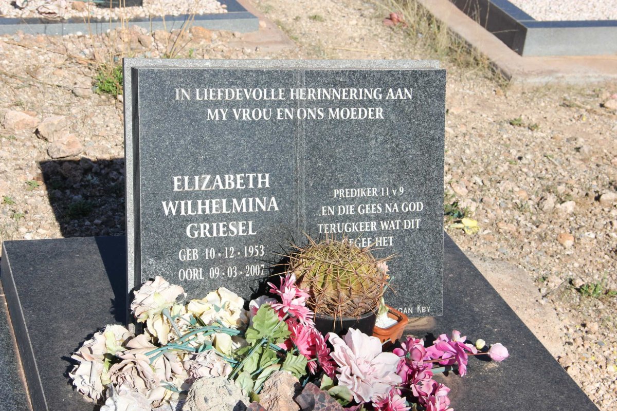 GRIESEL Elizabeth Wilhelmina 1953-2007