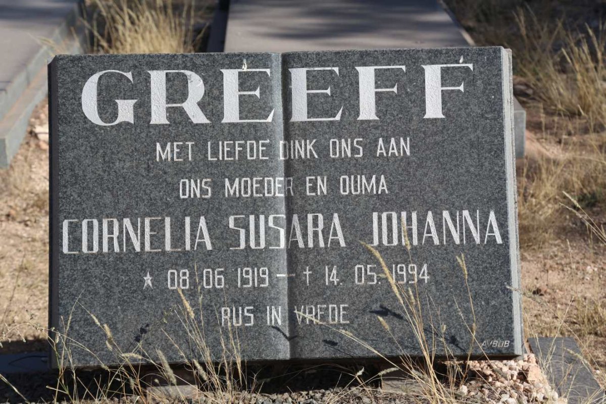 GREEFF Cornelia Susara Johanna 1919-1994