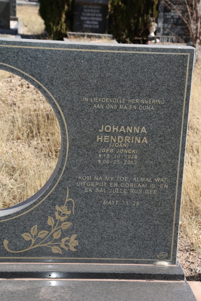 GOUS Johanna Hendrina nee JONCK 1926-2013