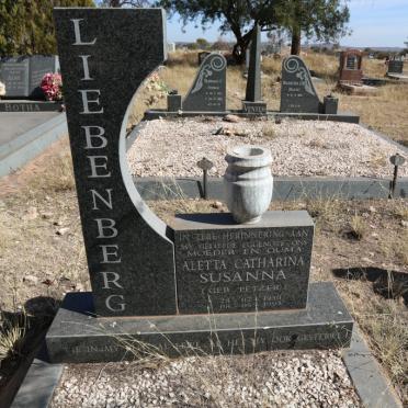 LIEBENBERG Aletta Catharina Susanna nee PETZER 1930-1993