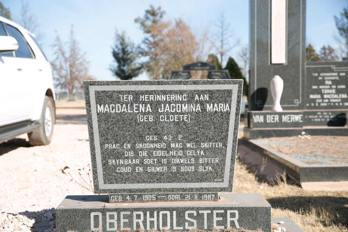 OBERHOLSTER Magdalena Jacomina Maria nee CLOETE 1905-1987