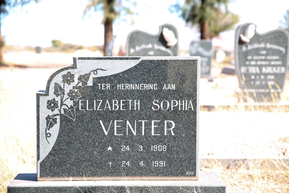 VENTER Elizabeth Sophia 1908-1991