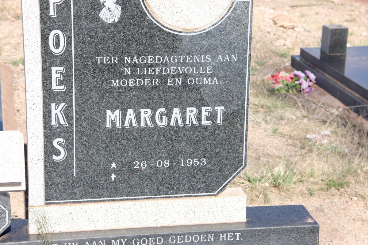 VORSTER Nicolaas Renier 1951-2007 &amp; Margaret 1953-