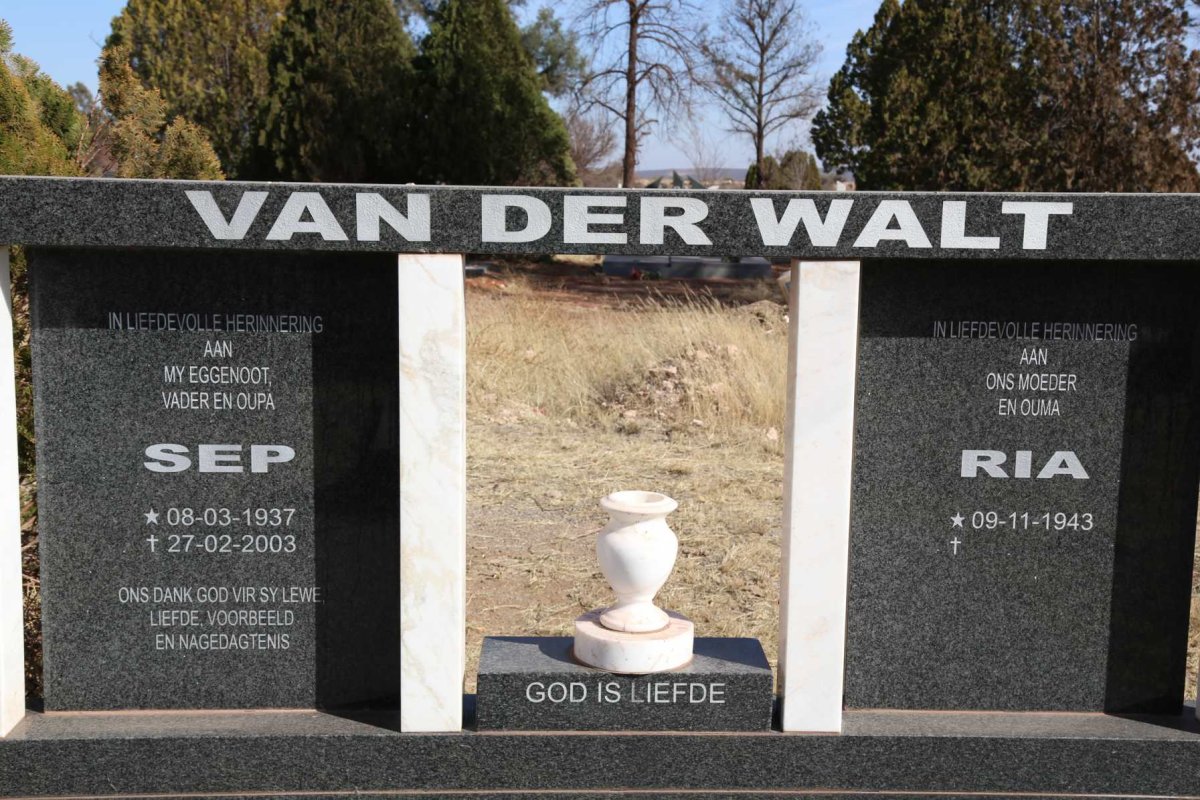 WALT Sep van der, 1937-2003 &amp; Ria 1943-