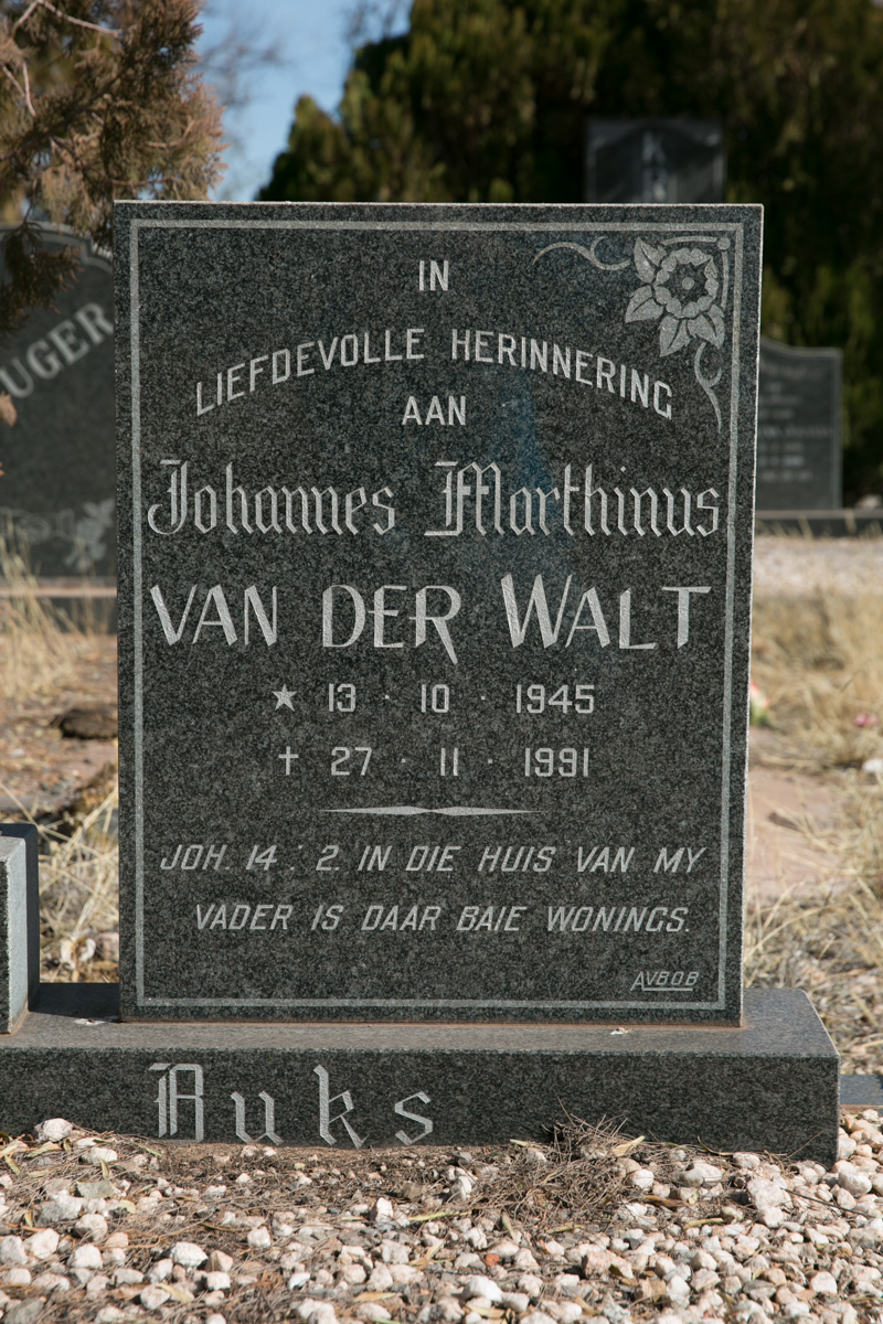 WALT Johannes Marthinus, van der 1945-1991