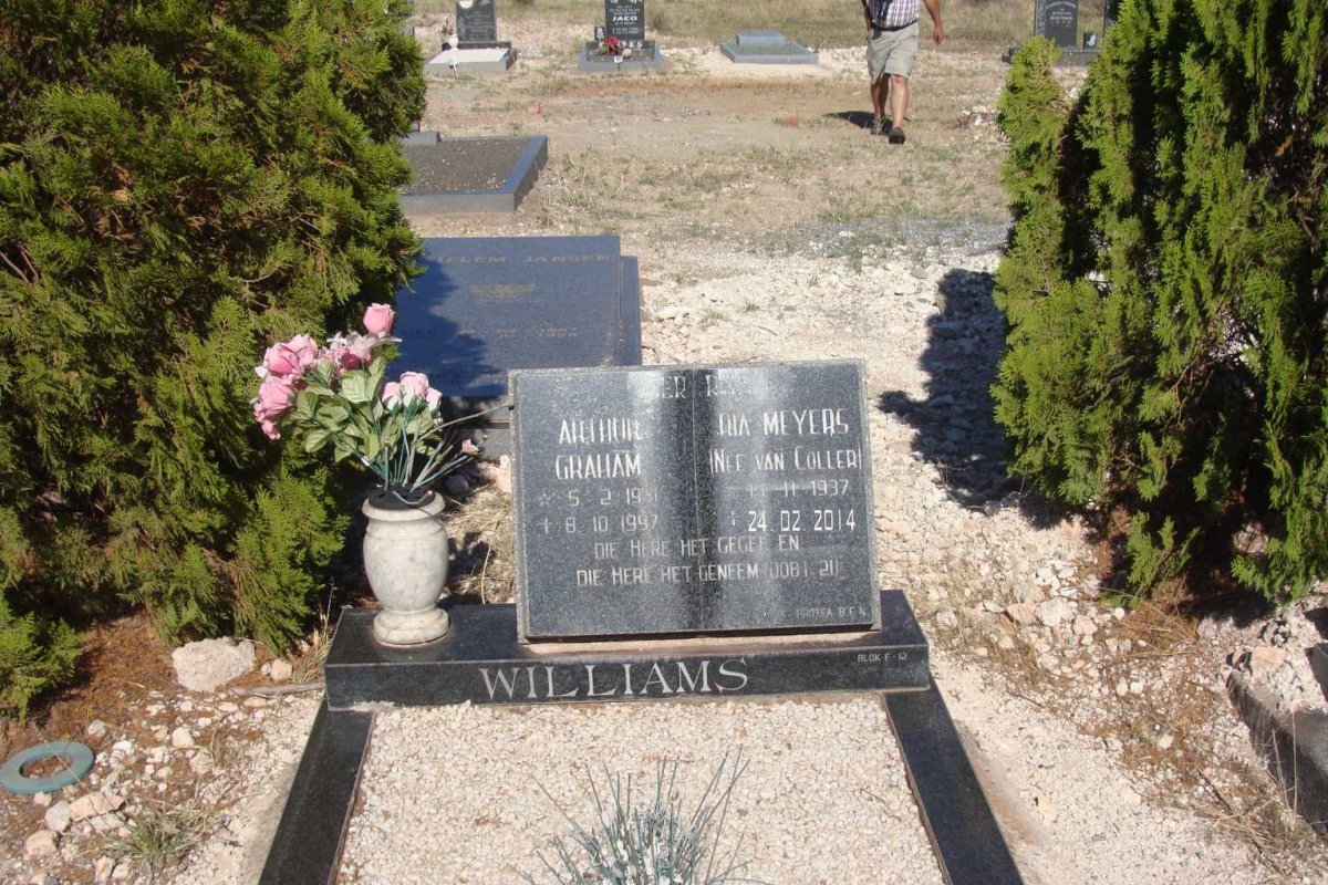 WILLIAMS Arthur Graham 1931-1997 &amp; Ria Meyers VAN COLLER 1937-2014
