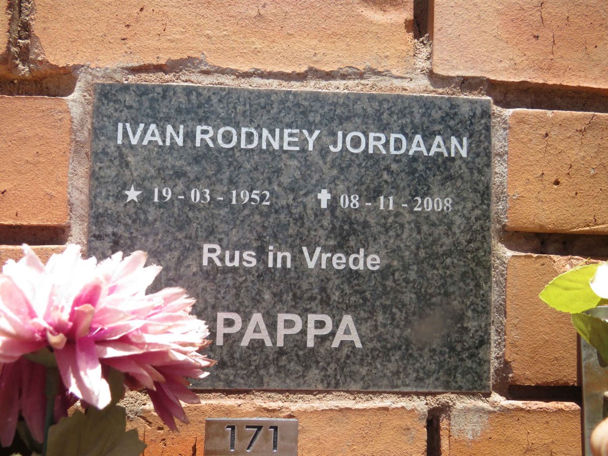JORDAAN Ivan Rodney 1952-2008