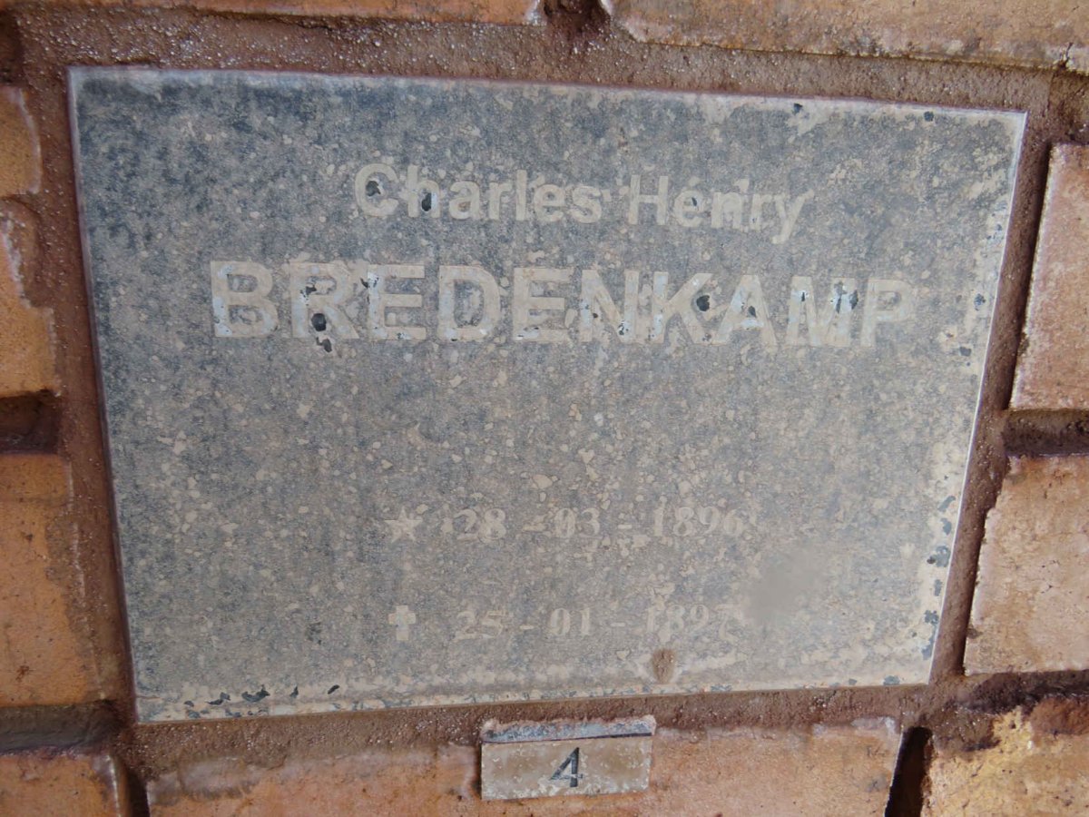 BREDENKAMP Charles Henry 1896-1897