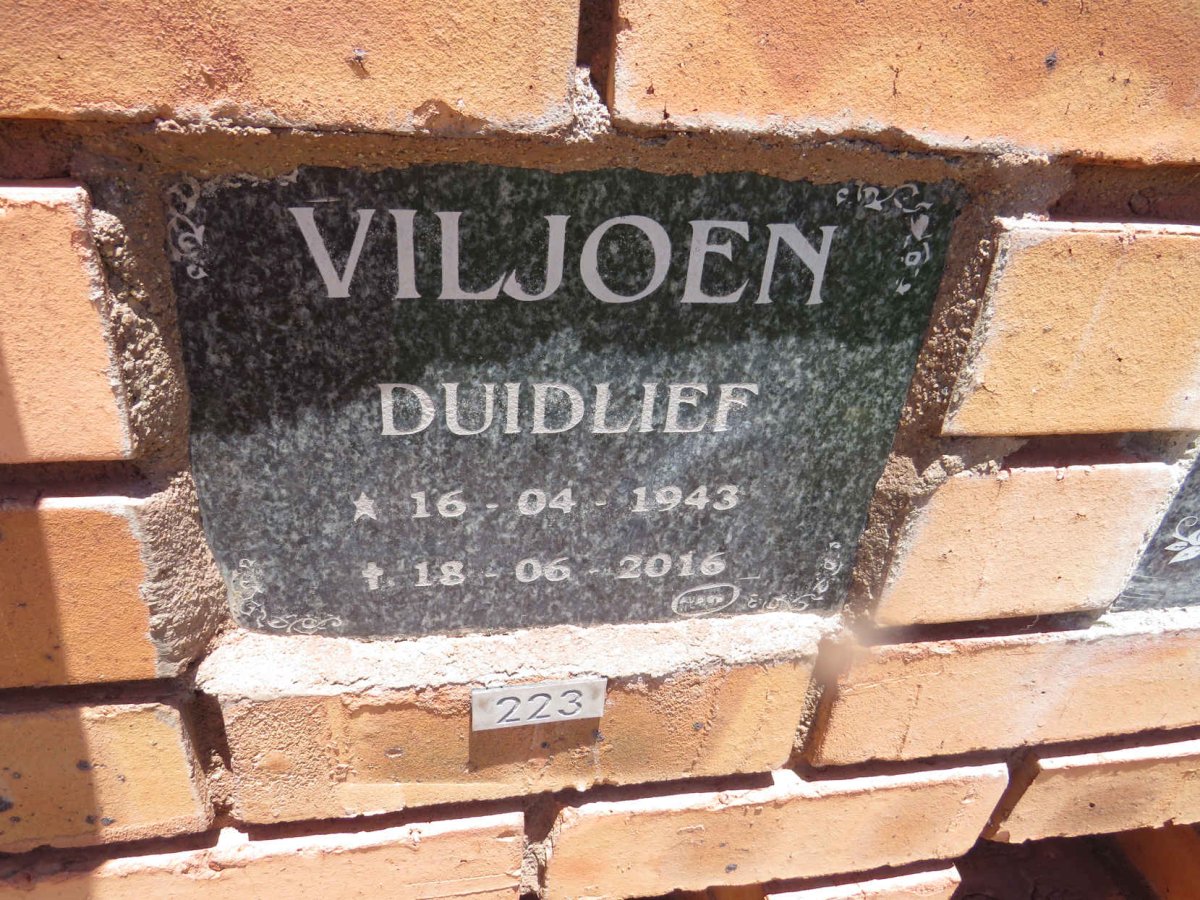 VILJOEN Duidlief 1943-2016