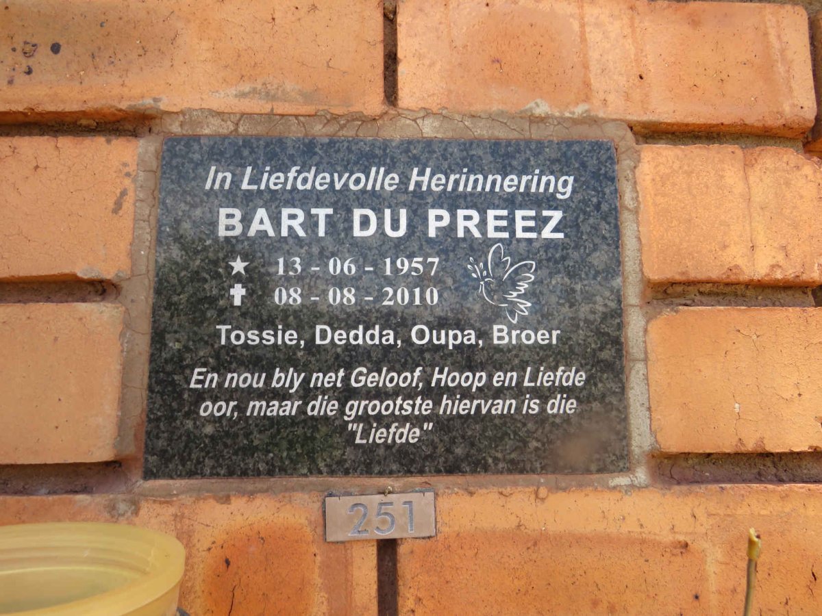 PREEZ Bart, du 1957-2010