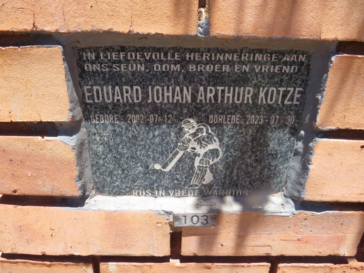KOTZE Eduard Johan Arthur 2002-2023