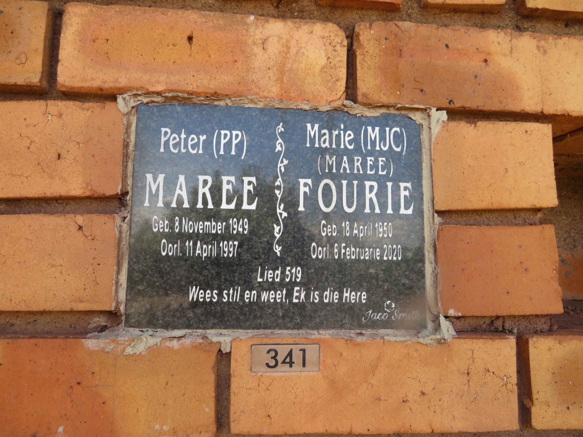MAREE P.P. 1949-1997 & M.J.C. FOURIE 1950-2020