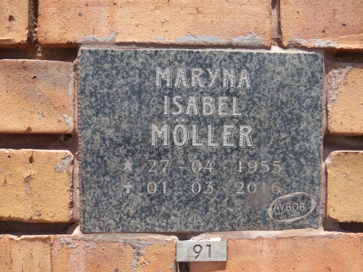 MOLLER Maryna Isabel 1955-2016