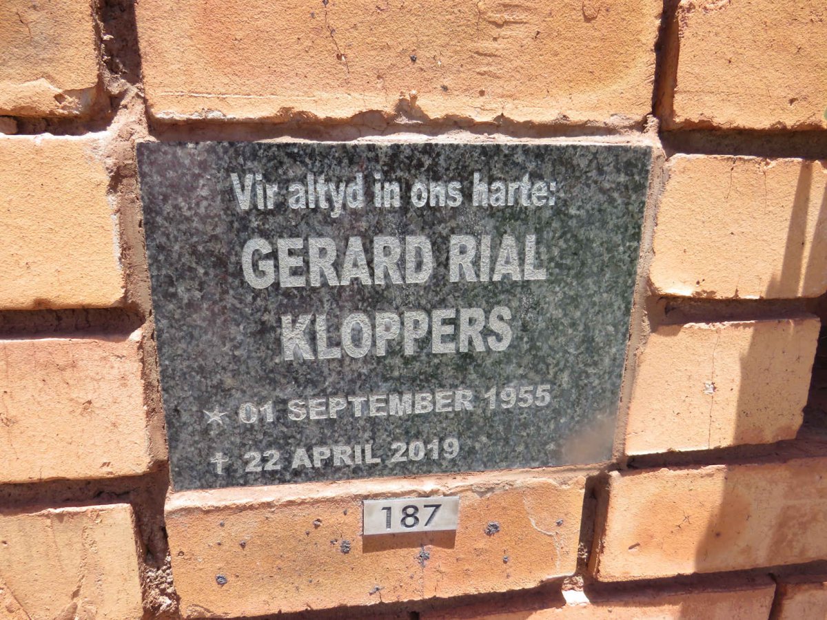 KLOPPERS Gerard Rial 1955-2019