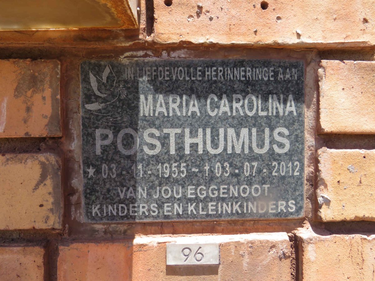 POSTHUMUS Maria Carolina 1955-2012
