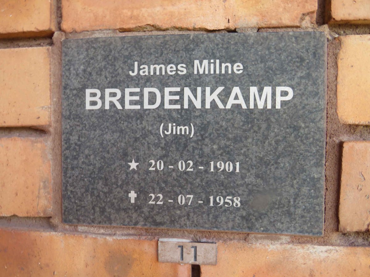 BREDENKAMP James Milne 1901-1958