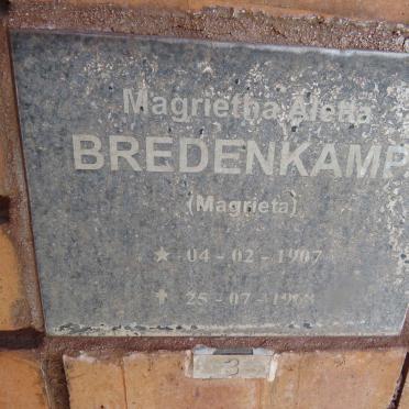 BREDENKAMP Magrieta Aletta 1907-1968