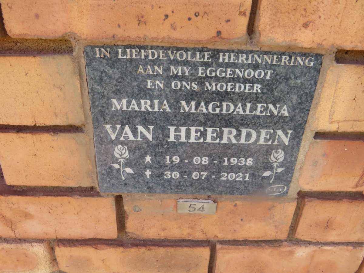 HEERDEN Maria Magdalena, van 1938-2021