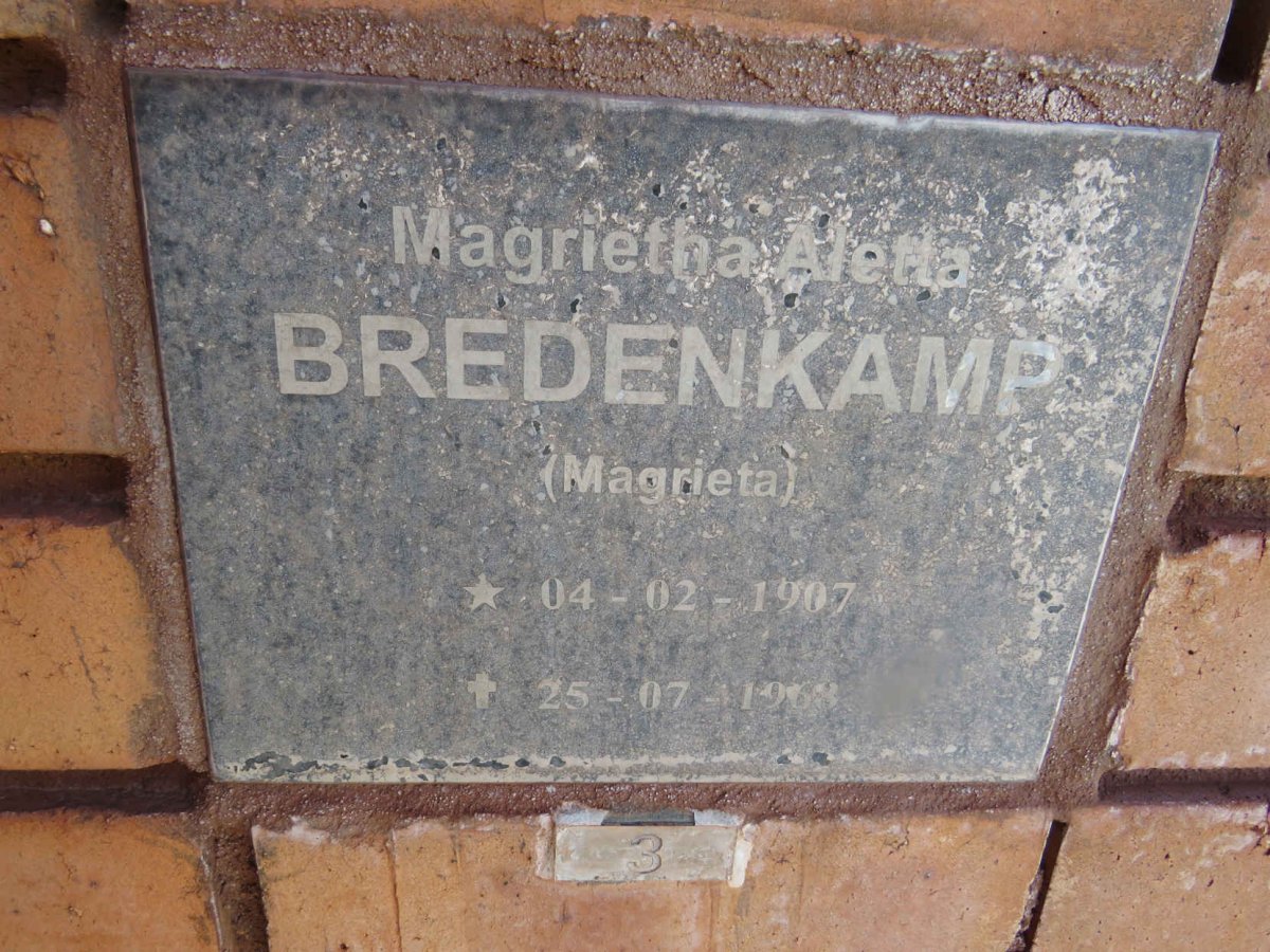 BREDENKAMP Magrieta Aletta 1907-1968