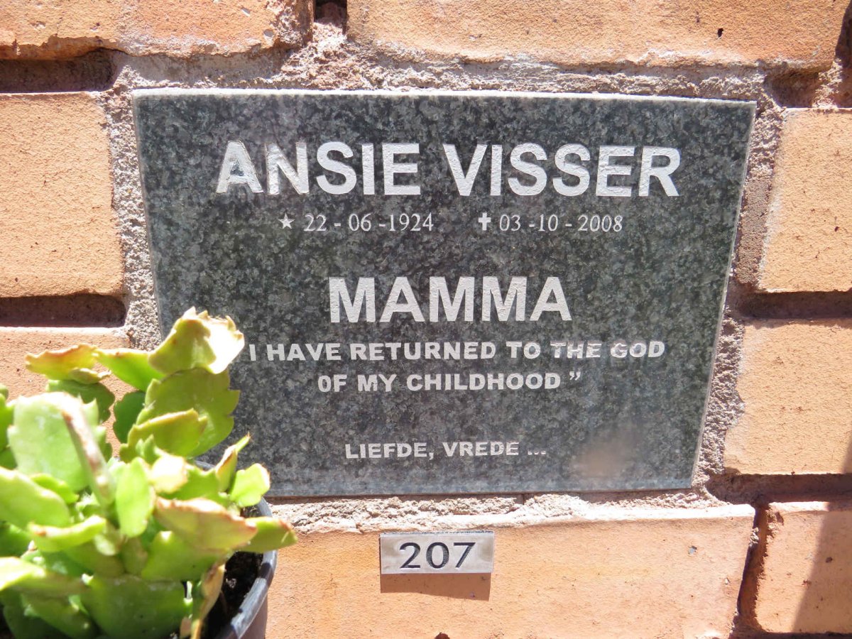 VISSER Ansie 1924-2008