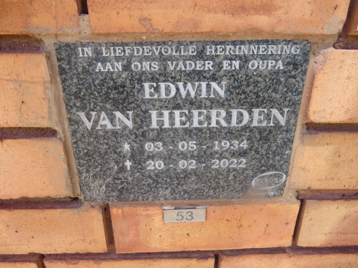 HEERDEN Edwin, van 1934-2022