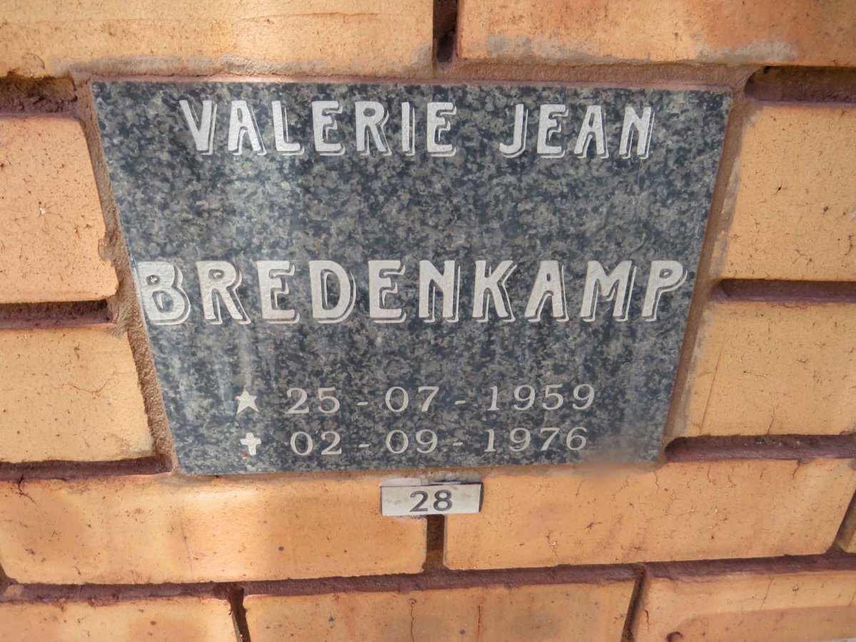 BREDENKAMP Valerie Jean 1959-1976