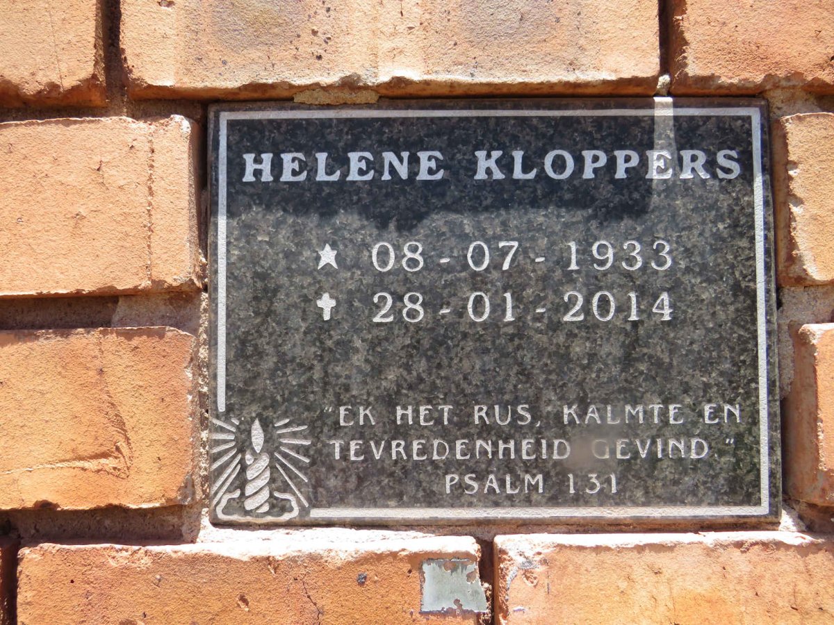 KLOPPERS Helene 1933-2014