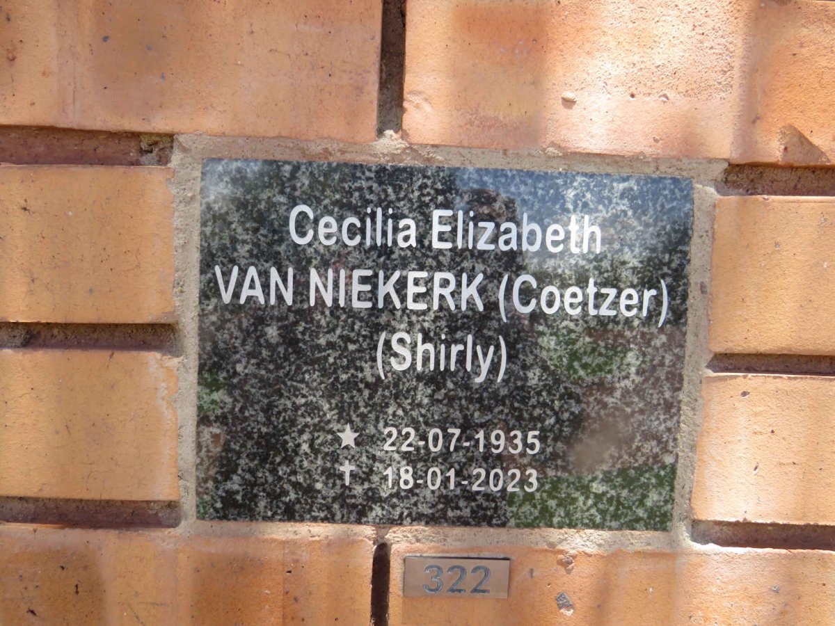 NIEKERK Cecilia Elizabeth, van nee COETZER 1935-2023