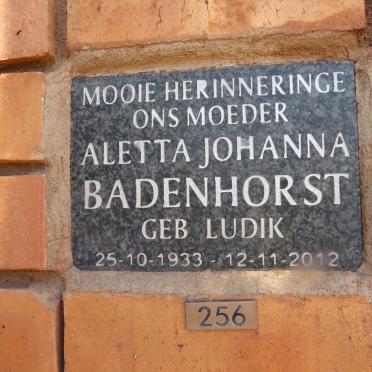 BADENHORST Aletta Johanna nee LUDIK 1933-2012