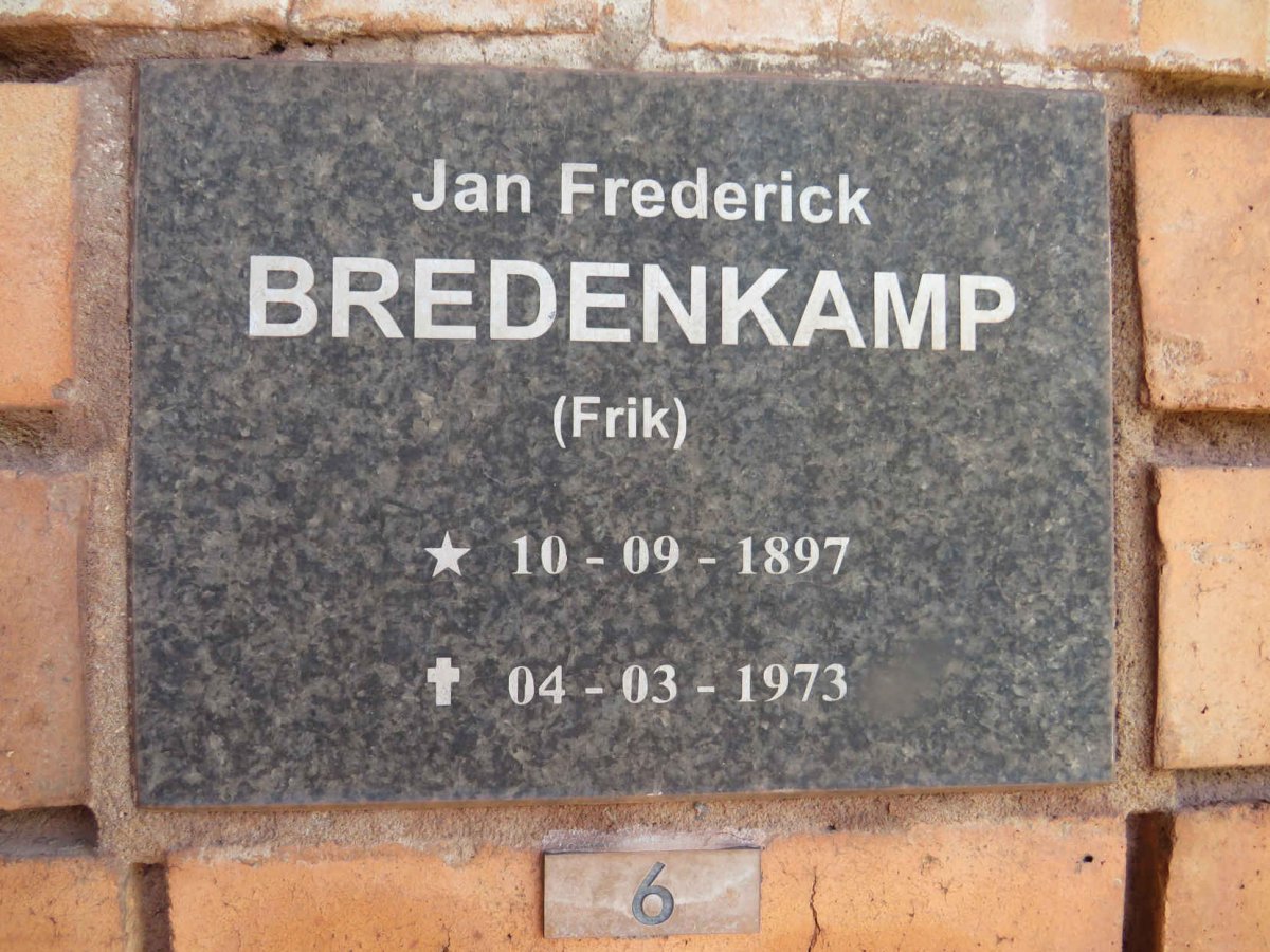 BREDENKAMP Jan Frederick 1897-1973