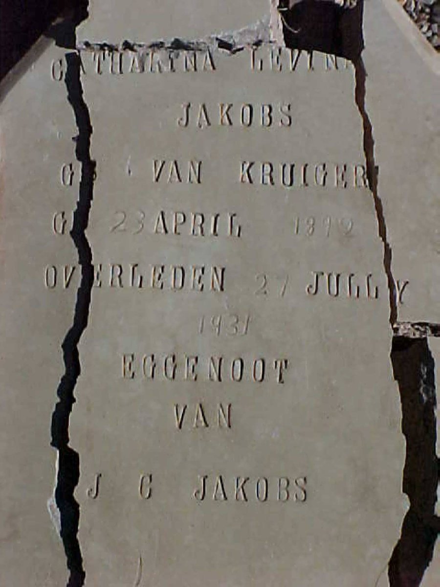 JACOBS Catharina Levina neé KRUIGER 1892-1931