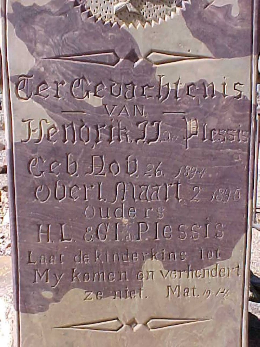 PLESSIS Hendrik J.J., du  1894-1895