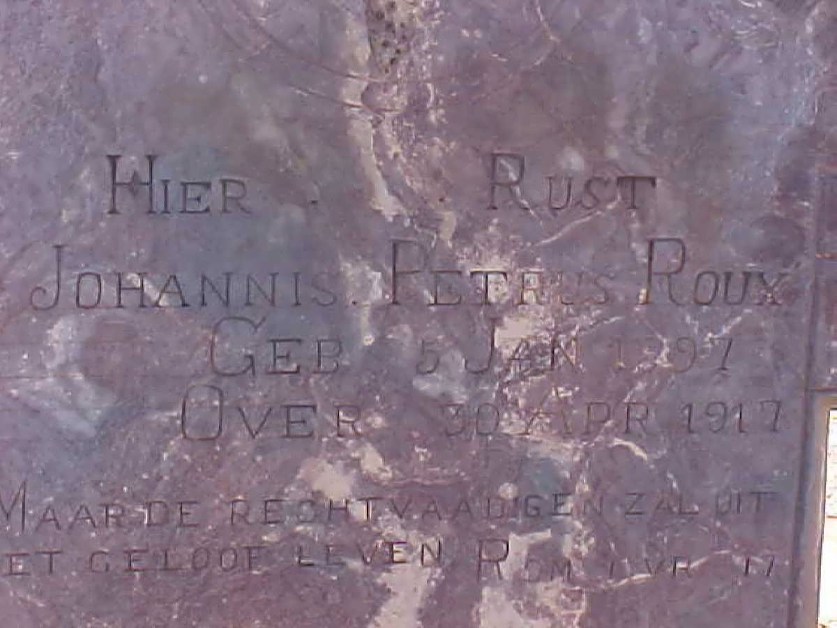 ROUX Johannis Petrus 1897-1917
