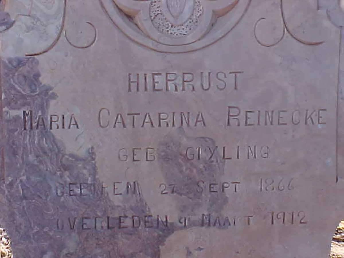 REINECKE Maria Catarina nee GIYING 1866-1912