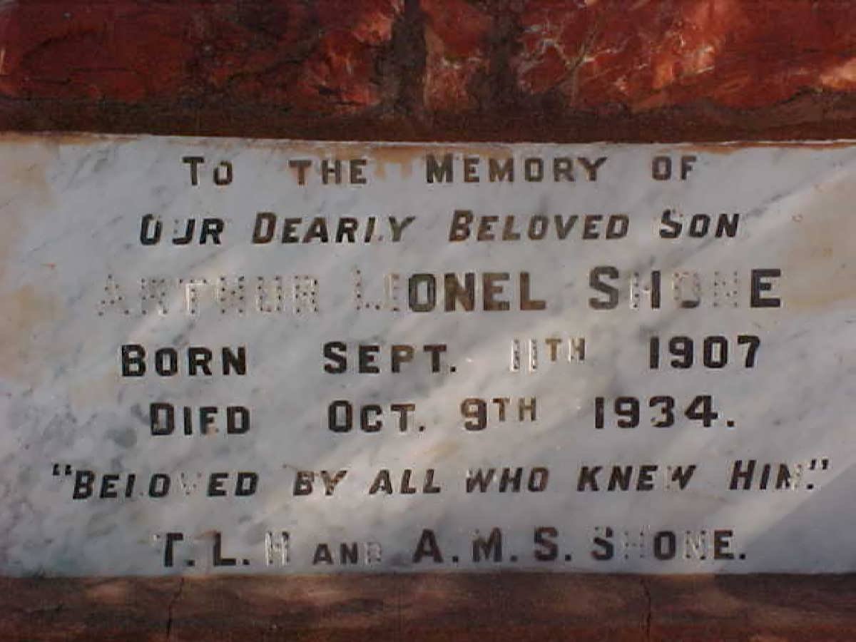 SHONE Arthur Lionel 1907-1934
