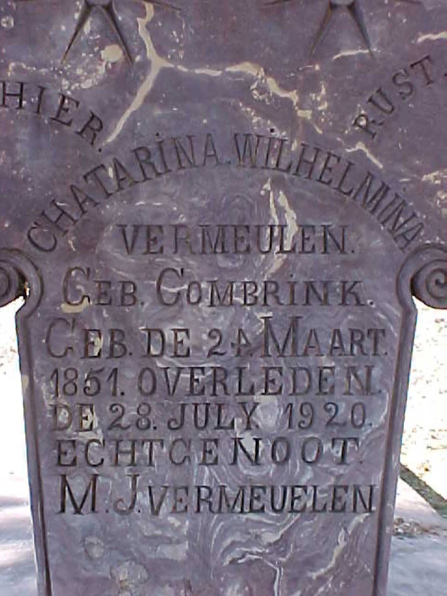VERMEULEN Chatarina Wilhelmina nee COMBRINK 1851-1920