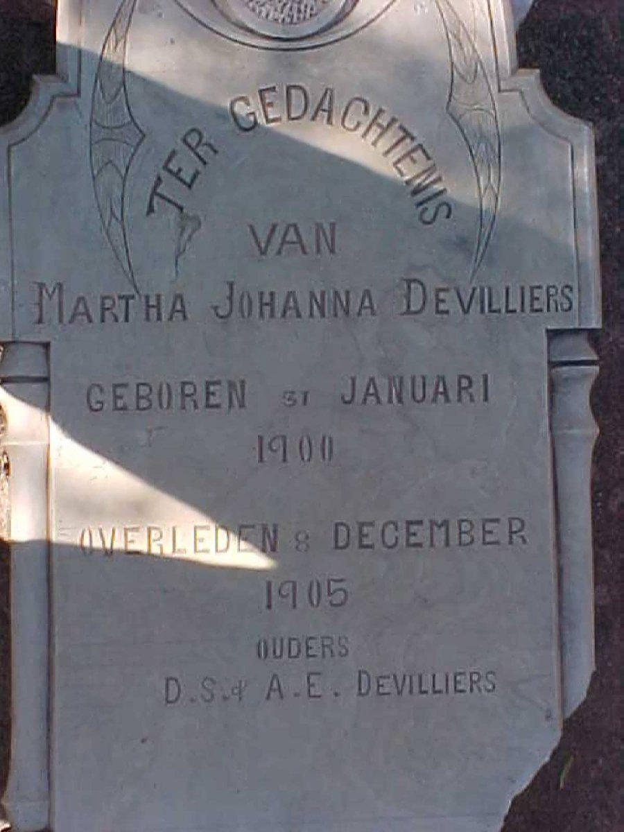 VILLIERS Martha Johanna, de 1900-1905