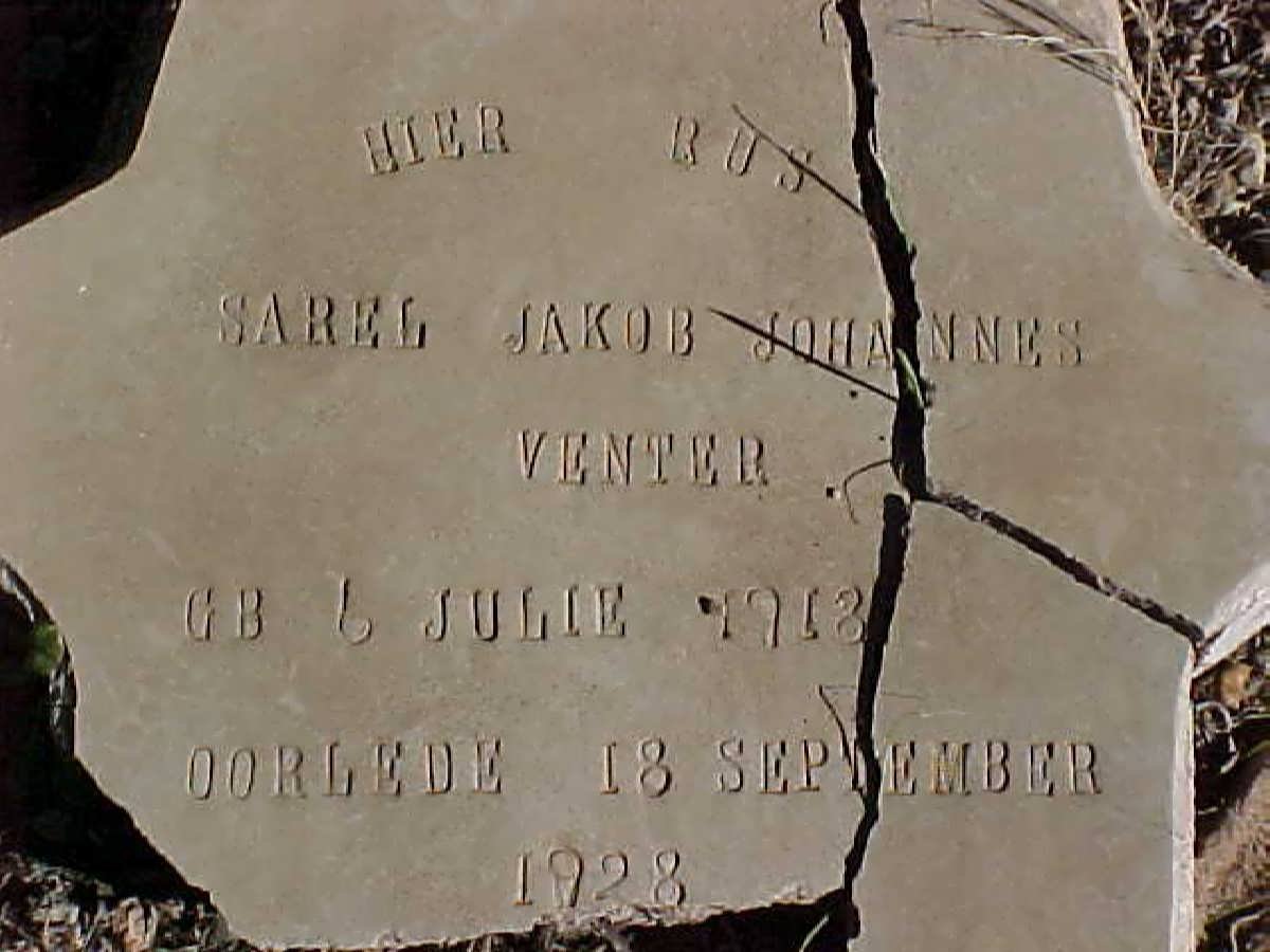 VENTER Sarel Jakob Johannes 1918-1928