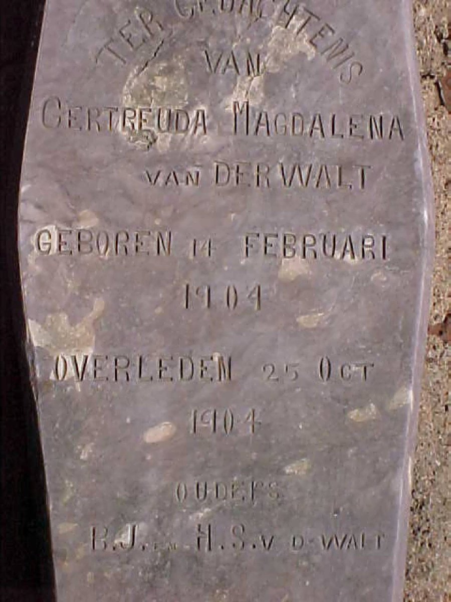 WALT Gertreuda Magdalena, van der  1904-1904