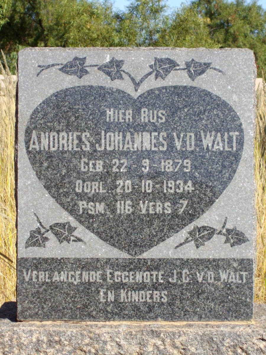 WALT Andries Johannes, van der 1879-1934