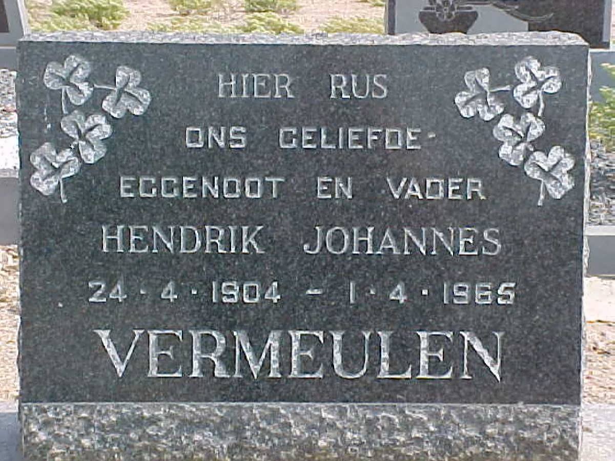 VERMEULEN Hendrik Johannes 1904-1965