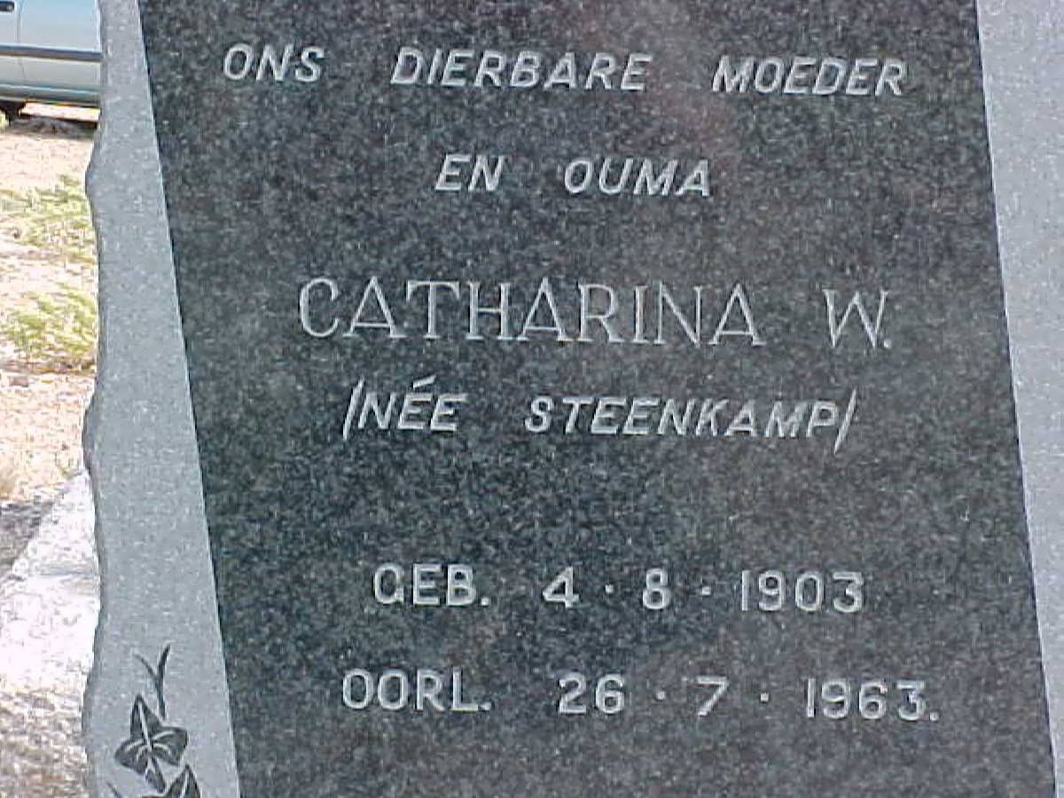 NIEKERK Catharina W., van nee STEENKAMP 1903-1963