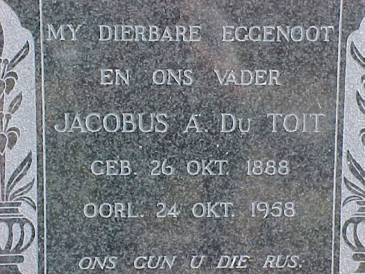 TOIT Jacobus A., du 1888-1958