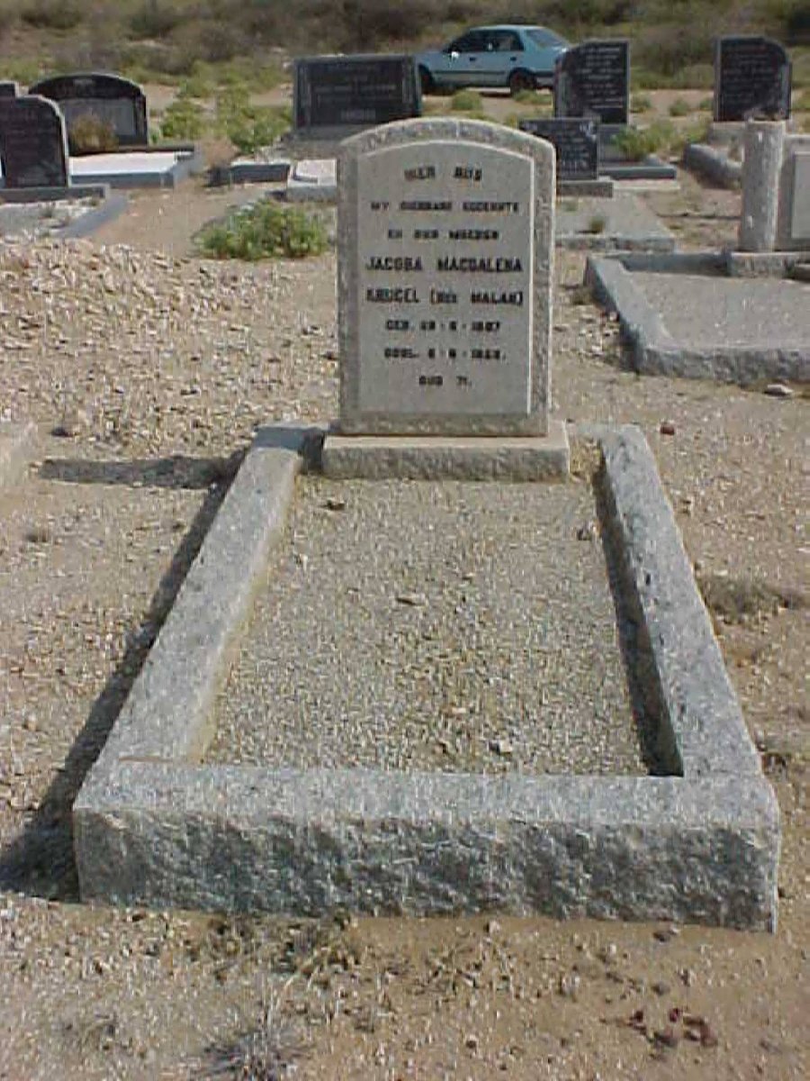 KRUGEL Jacoba Magdalena nee MALAN 1887-1958
