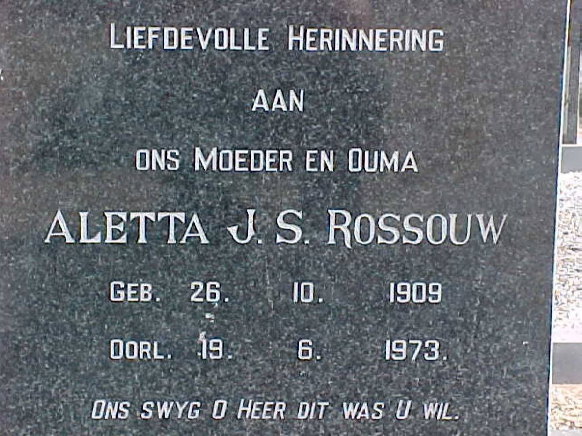 ROSSOUW Aletta J.S. 1909-1973