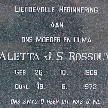 ROSSOUW Aletta J.S. 1909-1973