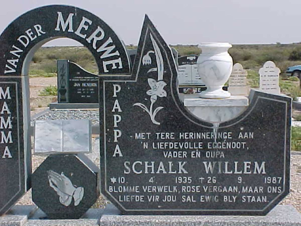 MERWE Schalk Willem, van der 1935-1987