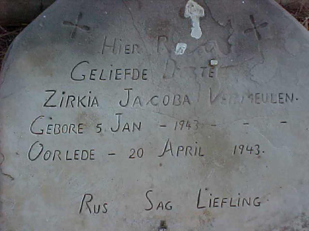 VERMEULEN Zirkia Jacoba 1943-1943